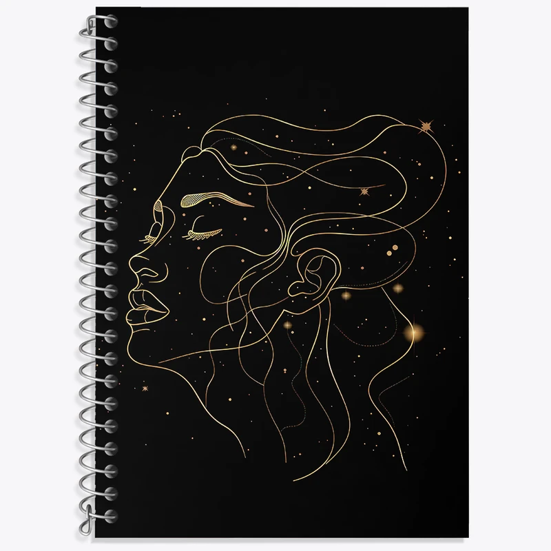 دفتر زبان دوخط 50 برگ خندالو طرح دختر مینیمال کد F3092