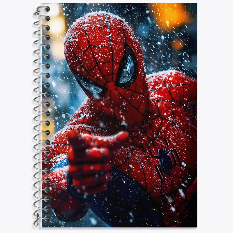 دفتر زبان 50 برگ خندالو مدل دو خط طرح مرد عنکبوتی کد F9139