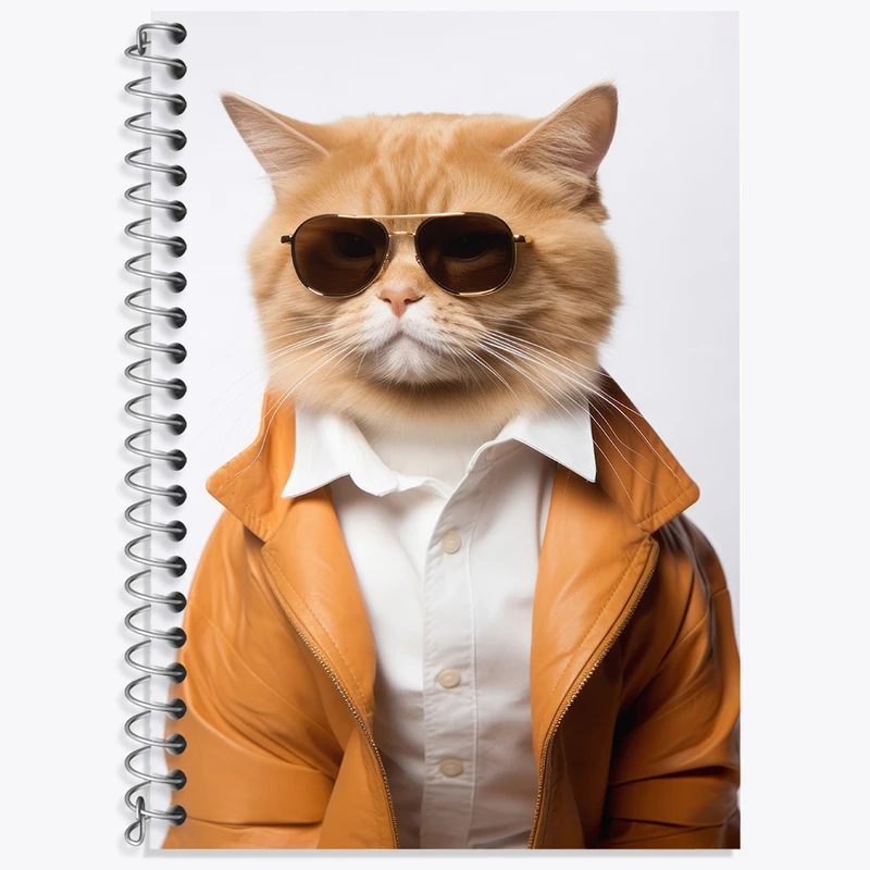 دفتر زبان دوخط 50 برگ خندالو طرح گربه بامزه کد F3115