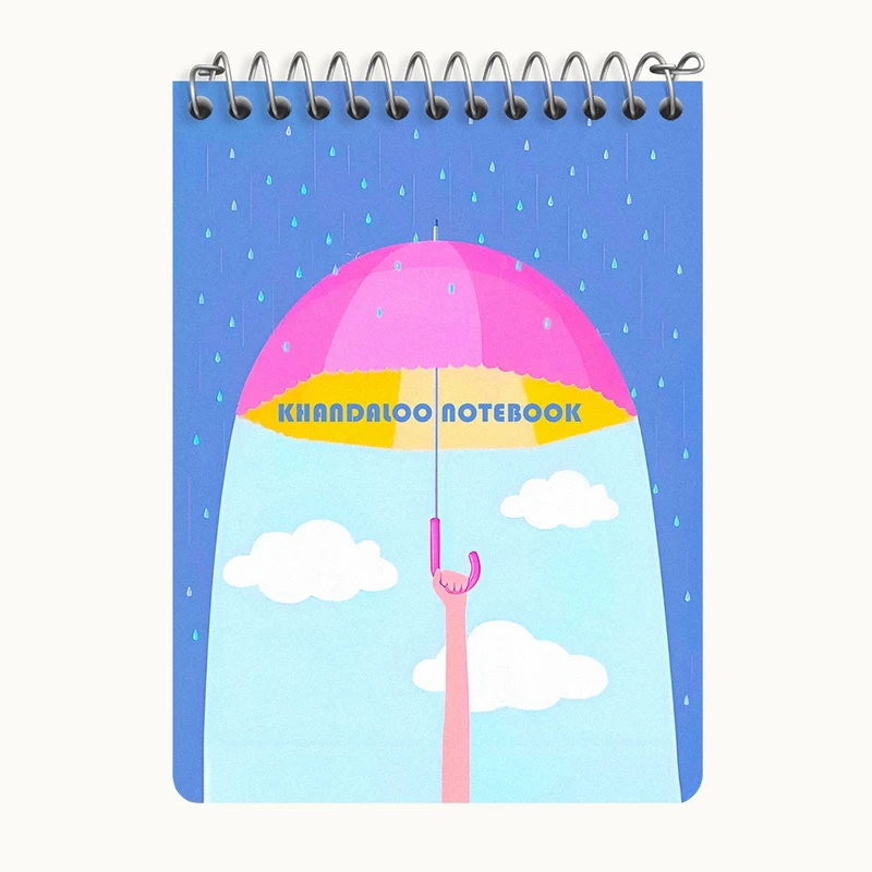 دفتر یادداشت 50 برگ خندالو طرح چتر و باران کد N6322