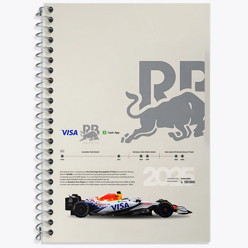 دفتر زبان 50 برگ خندالو مدل سه خط طرح اسکودریا آلفاتاوری (Scuderia AlphaTauri) کد F13488