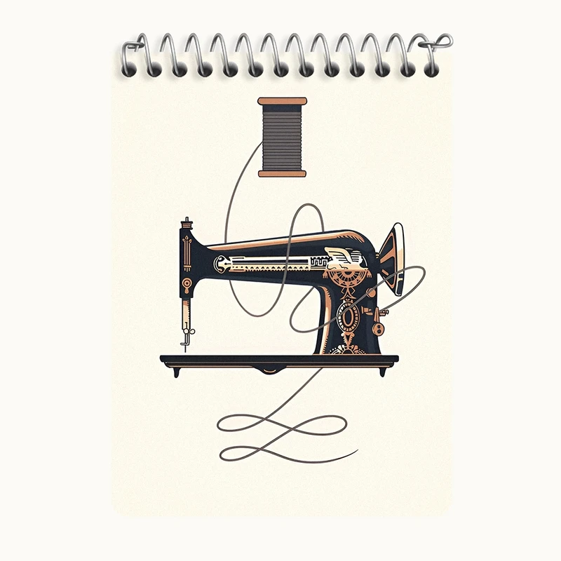 دفتر یادداشت 50 برگ خندالو طرح چرخ خیاطی کد N2027