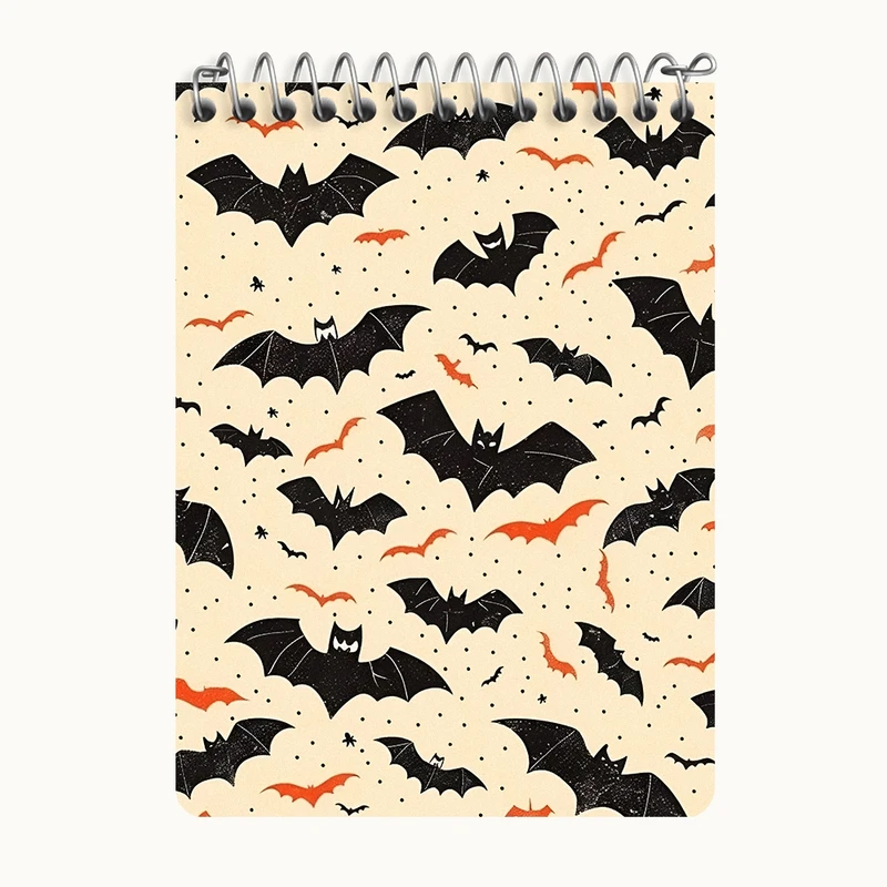 دفتر یادداشت 50 برگ خندالو طرح پترن خفاش کد N5413