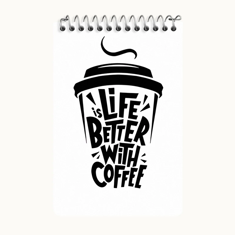 دفتر یادداشت 50 برگ خندالو طرح قهوه (COFFEE) کد F11876