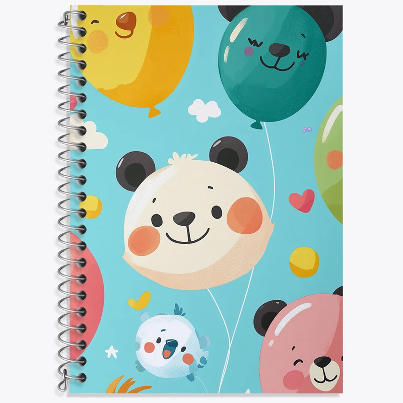 دفتر زبان دوخط 50 برگ خندالو طرح حیوانات بامزه کد N6813