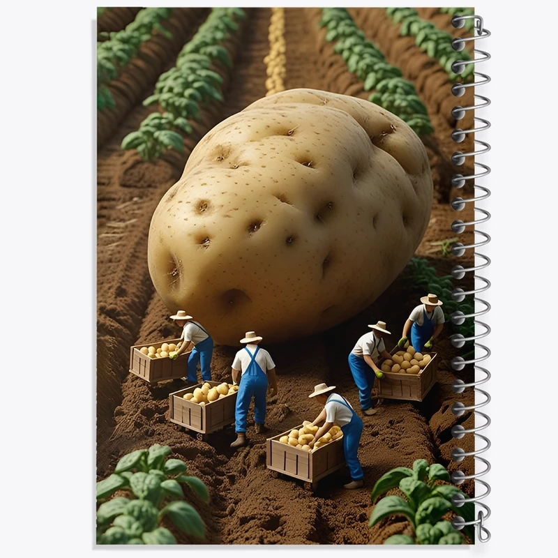 دفتر طراحی 50 برگ خندالو طرح مزرعه سیب زمینی کد F12604