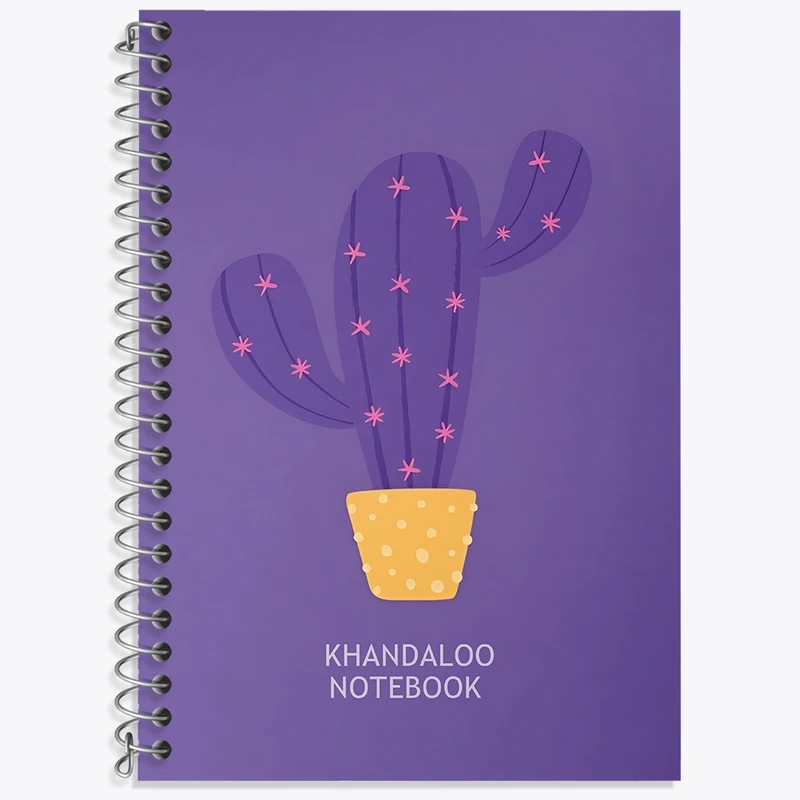 دفتر زبان 50 برگ خندالو مدل سه خط طرح کاکتوس کد N6416