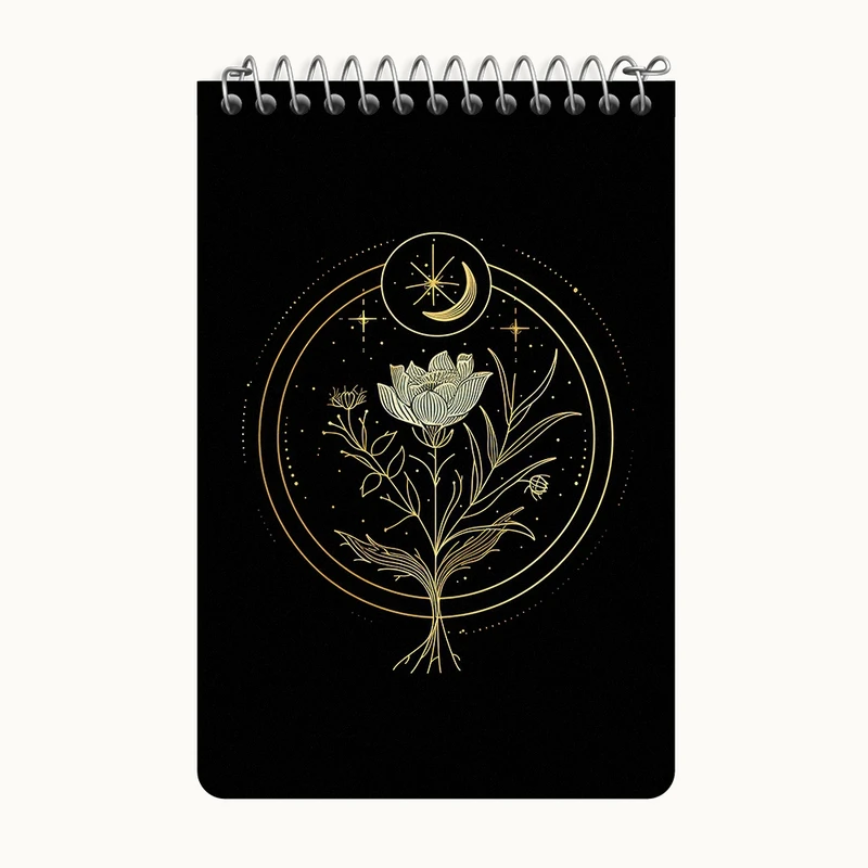 دفتر یادداشت 50 برگ خندالو طرح گل مینیمال کد F3078