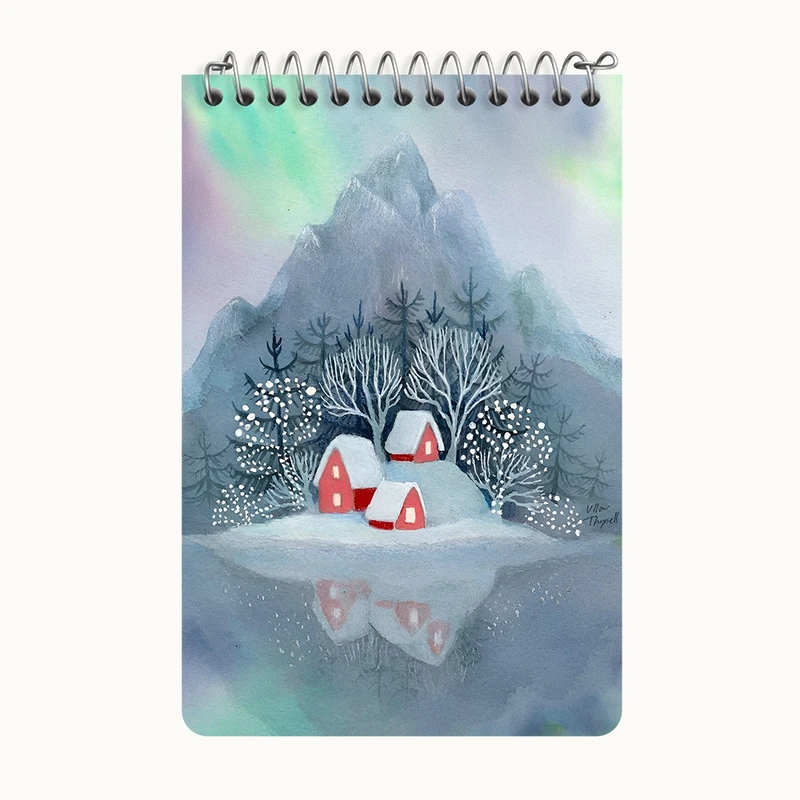 دفتر یادداشت 50 برگ خندالو طرح کلبه ی برفی کد F8251