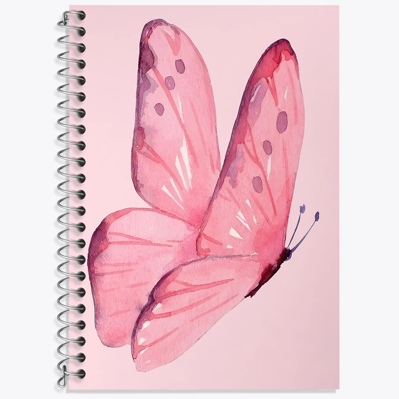 دفتر زبان 50 برگ خندالو طرح پروانه صورتی کد F3855