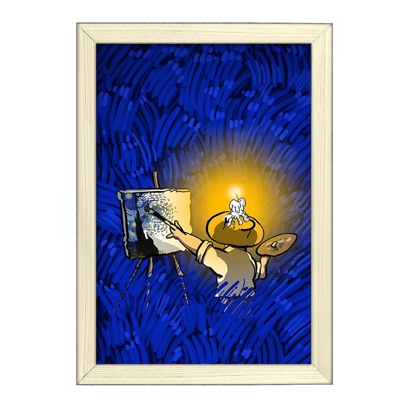 تابلو خندالو طرح ونسان ونگوگ کد F5085