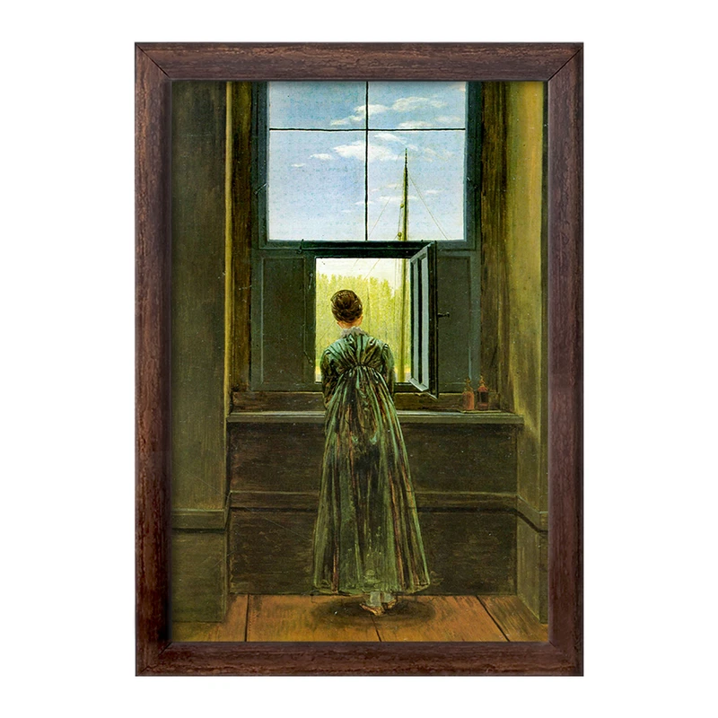 تابلو خندالو طرح نقاشی زنی در کنار پنجره اثر کاسپار دیوید فردریش کد F12501