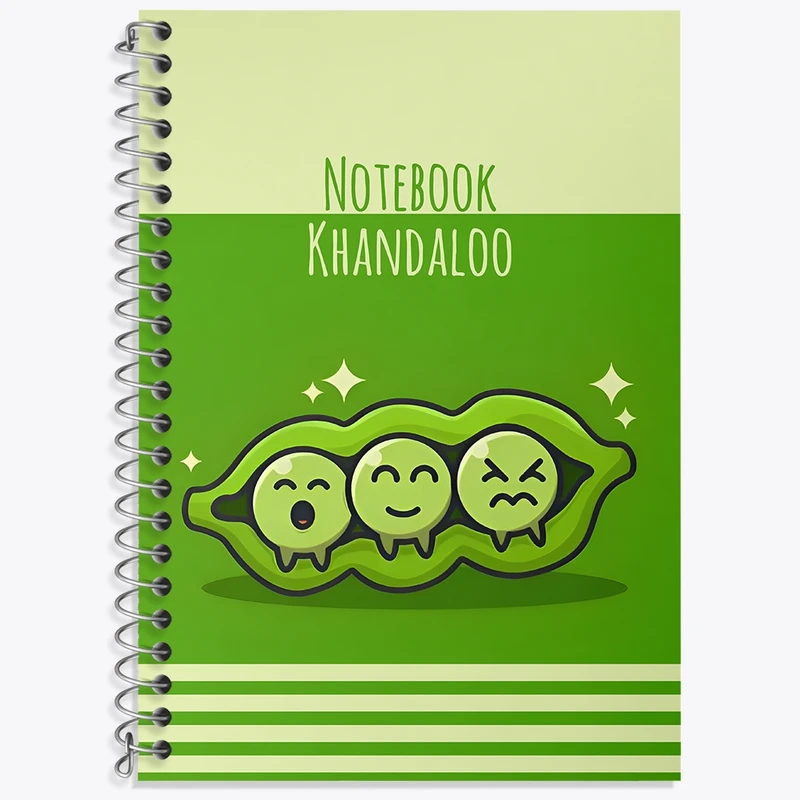 دفتر زبان 50 برگ خندالو مدل سه خط طرح نخود فرنگی بامزه کد N7164