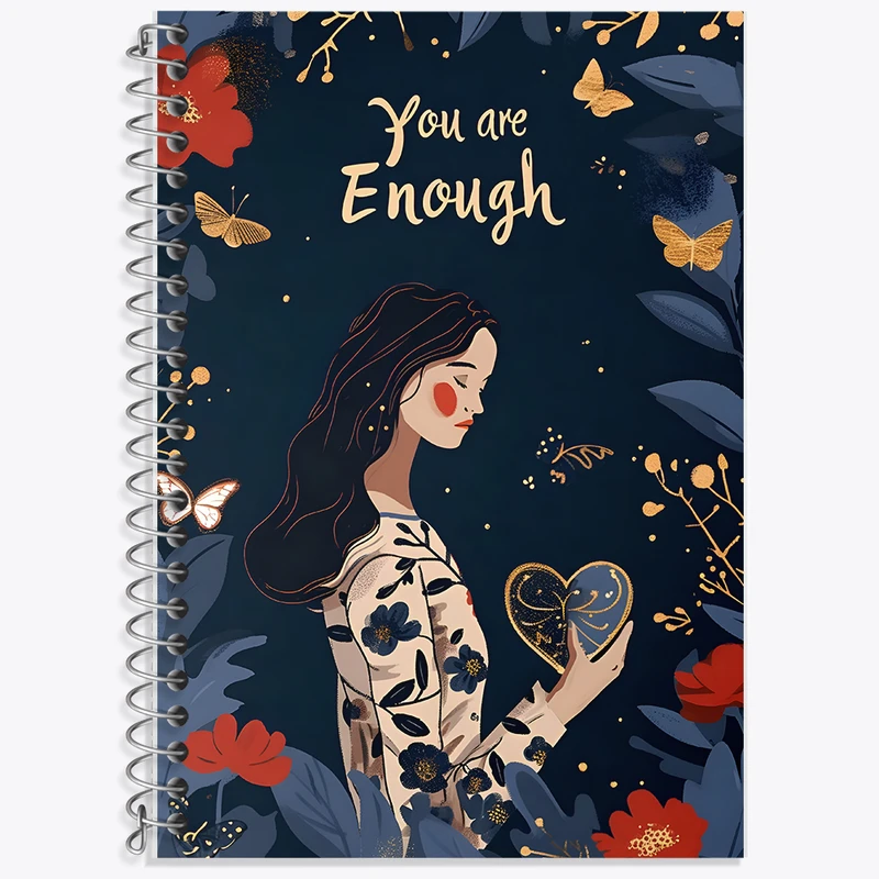 دفتر زبان 50 برگ خندالو مدل دو خط طرح You Are Enough کد F10560