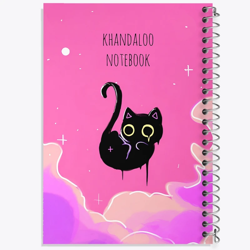 دفتر طراحی 50 برگ خندالو طرح گربه آبرنگی کد N8142