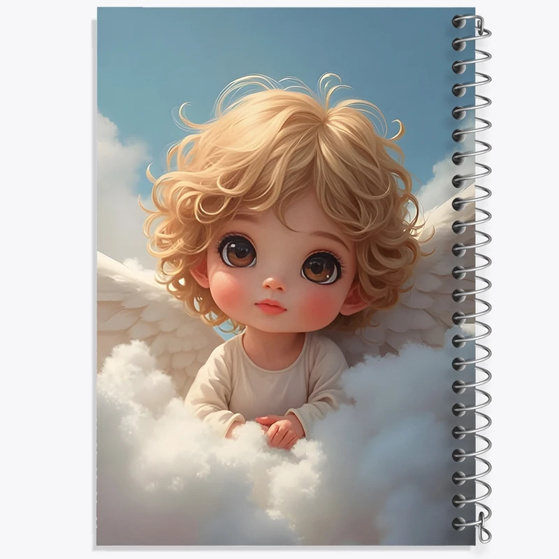 دفتر شطرنجی 50 برگ خندالو طرح فرشته ی کیوت کد F12045