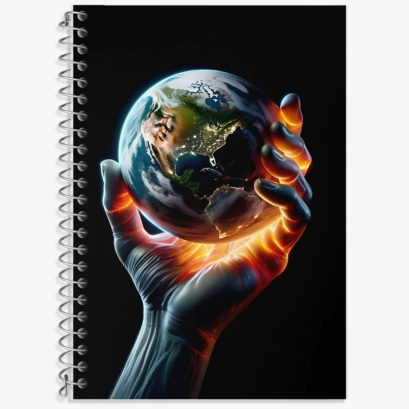 دفتر لغت 50 برگ خندالو طرح دست و کره زمین کد F11578