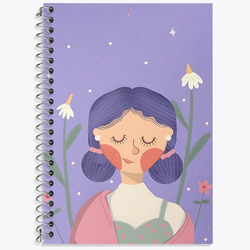 دفتر زبان 50 برگ خندالو مدل سه خط طرح دخترانه فانتزی کد N7360