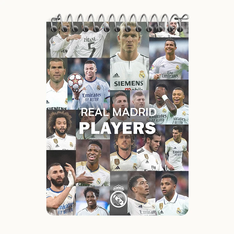 دفتر یادداشت 50 برگ خندالو طرح بازیکن های رئال مادرید (Real Madrid) کد N9172
