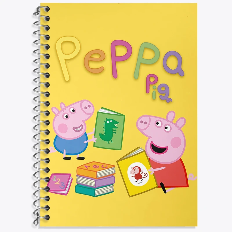 دفتر زبان 50 برگ خندالو مدل سه خط طرح انیمیشن پپا پیگ (Peppa Pig) کد N9262