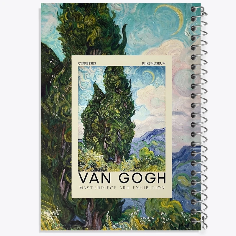 دفتر شطرنجی 50 برگ خندالو طرح ونسان ونگوگ کد F10717