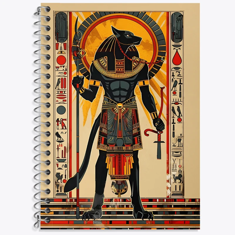 دفتر زبان دوخط 50 برگ خندالو طرح آنوبیس (Anubis) کد F4853