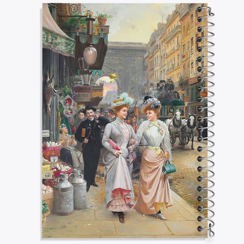 دفتر لیست خرید 50 برگ خندالو طرح نقاشی زنان زیبا در قدم زدن اثر باسیل لمونیه کد F12315