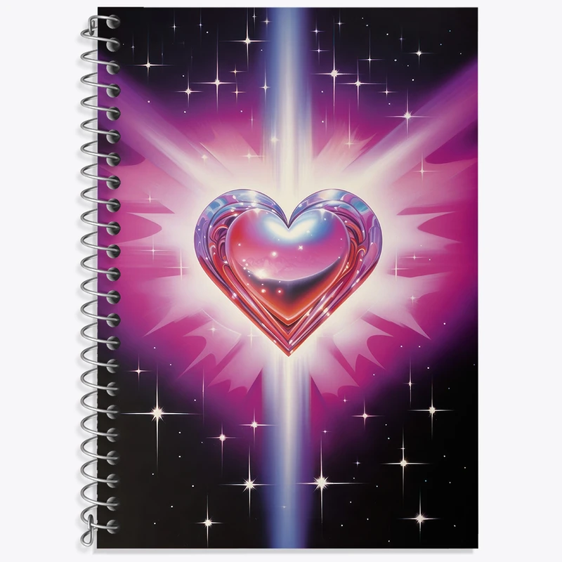 دفتر زبان دوخط 50 برگ خندالو طرح قلب مینیمال کد F3203