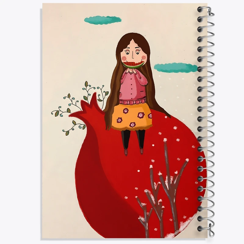 دفتر شطرنجی 50 برگ خندالو طرح شب یلدا کد F4899