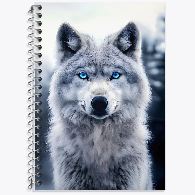 دفتر زبان 50 برگ خندالو مدل سه خط طرح گرگ کد F9016