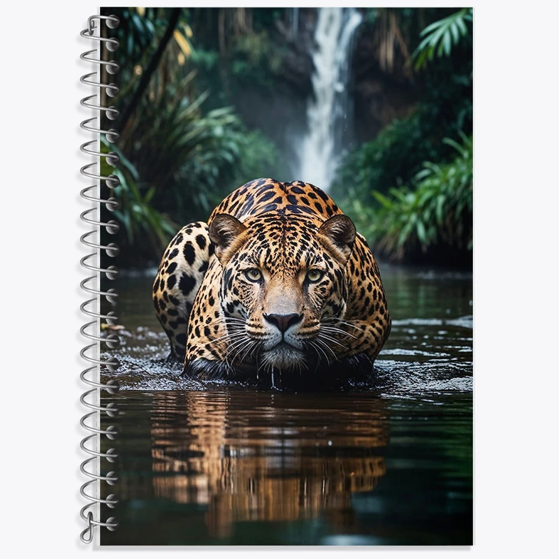 دفتر زبان 50 برگ خندالو مدل دو خط طرح پلنگ کد F10075