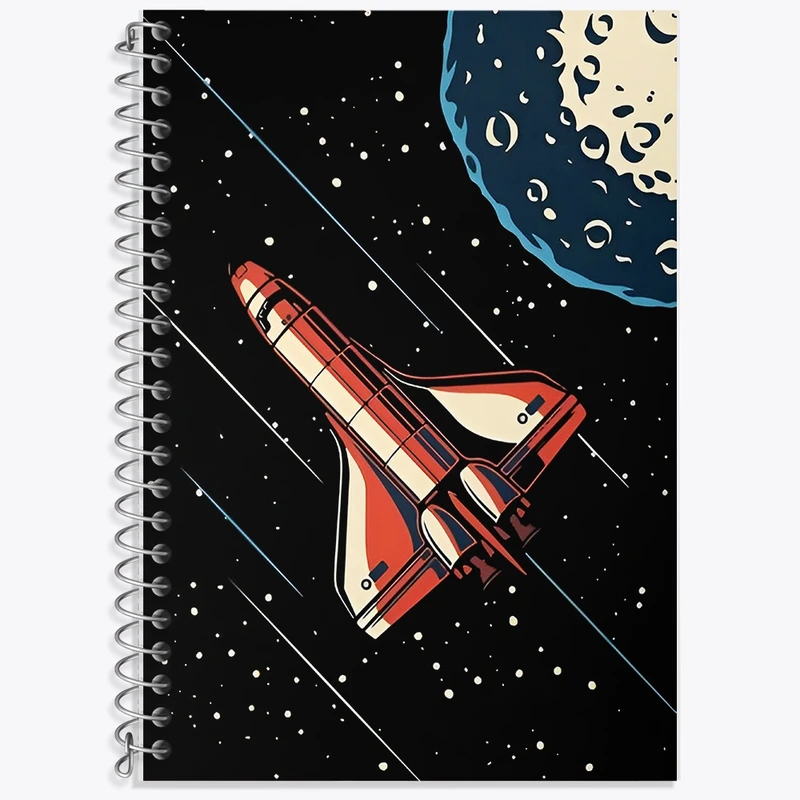 دفتر زبان 50 برگ خندالو مدل سه خط طرح فضایی کد F10088