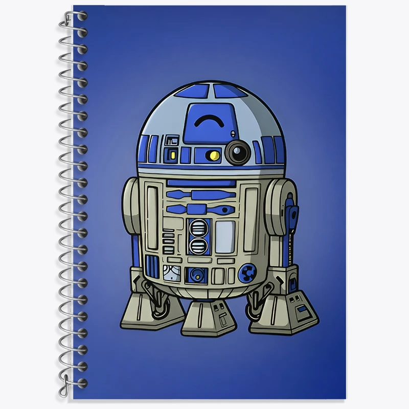 دفتر زبان 50 برگ خندالو مدل سه خط طرح R2-D2 کد F9440