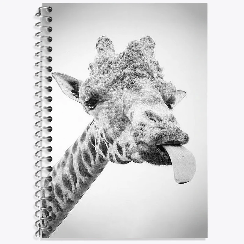 دفتر زبان 50 برگ خندالو مدل سه خط طرح زرافه کد F3553