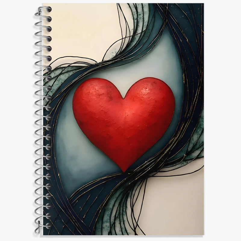 دفتر نت موسیقی 50 برگ خندالو طرح قلب قرمز کد F9888