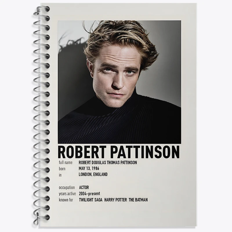 دفتر زبان دوخط 50 برگ خندالو طرح رابرت پتینسون (Robert Pattinson) کد F13145