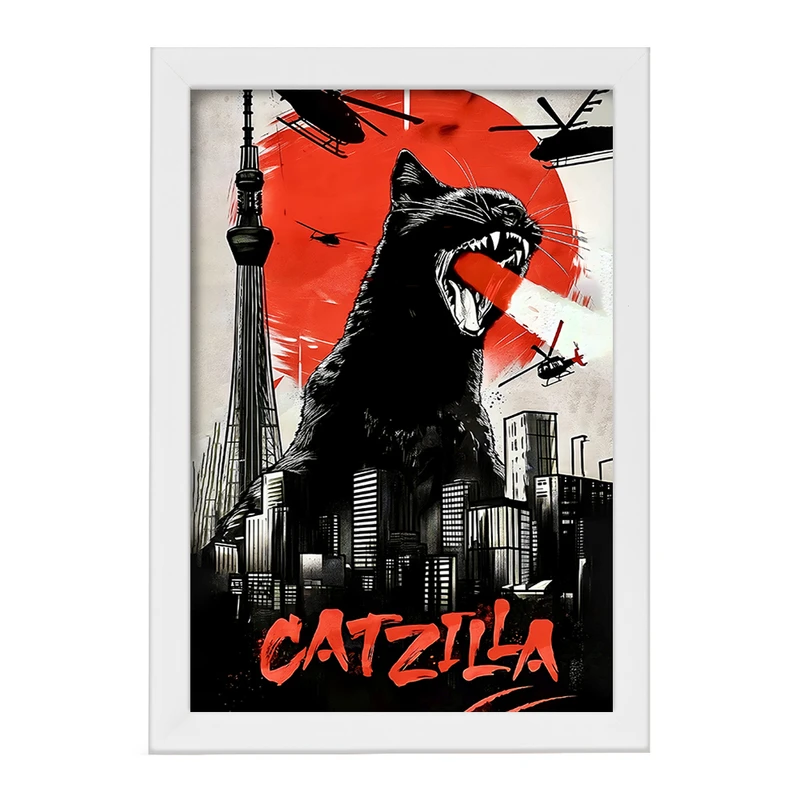 تابلو خندالو طرح کت زیلا (Catzilla) کد F13709