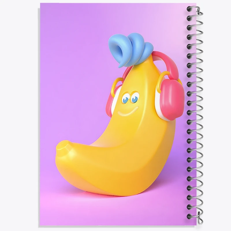 دفتر طراحی 50 برگ خندالو طرح موز بامزه کد F3359