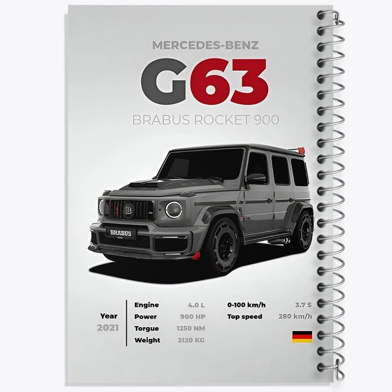 دفتر شطرنجی 50 برگ خندالو طرح مرسدس بنز (Mercedes Benz) کد F13485