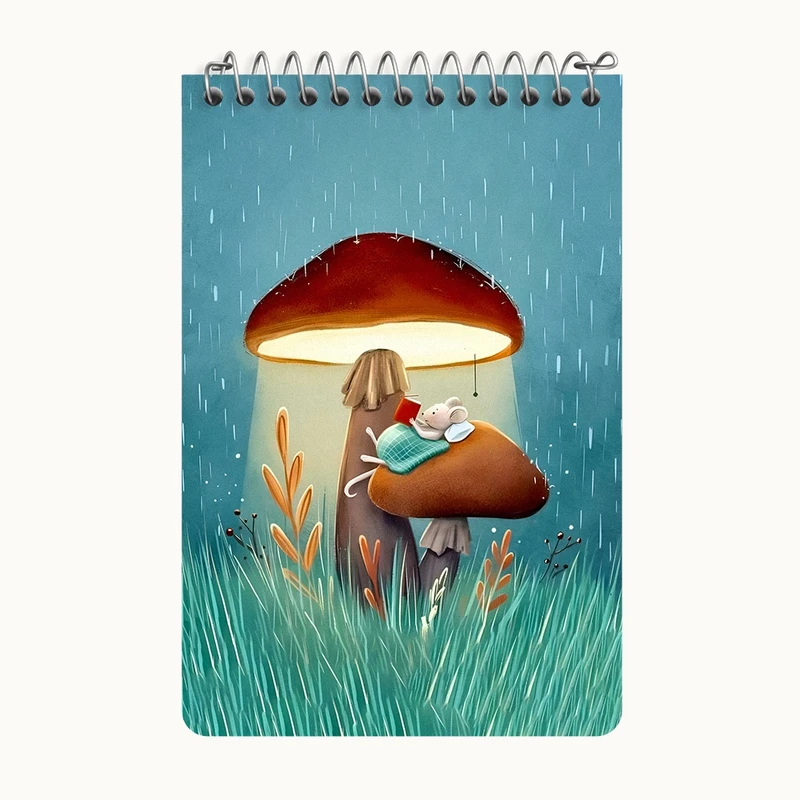 دفتر یادداشت 50 برگ خندالو طرح موش کتابخوان کد F8725