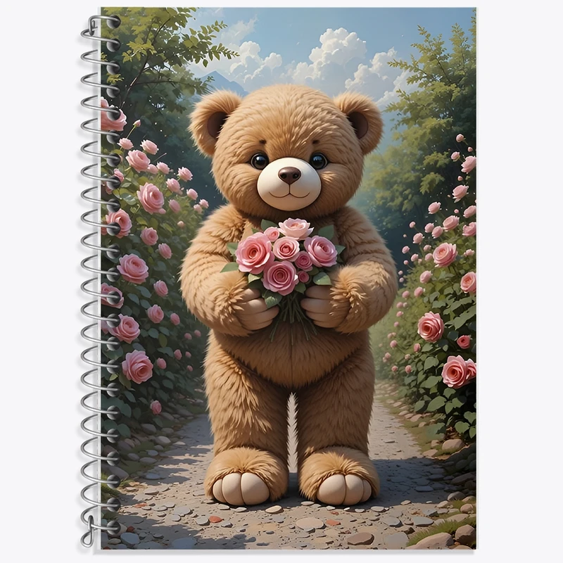 دفتر زبان 50 برگ خندالو مدل سه خط طرح خرس بامزه کد F12586