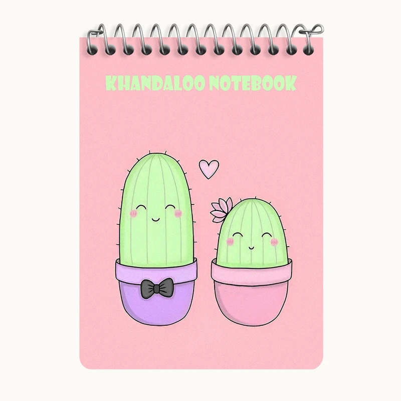 دفتر یادداشت 50 برگ خندالو طرح کاکتوس عاشق کد N7387