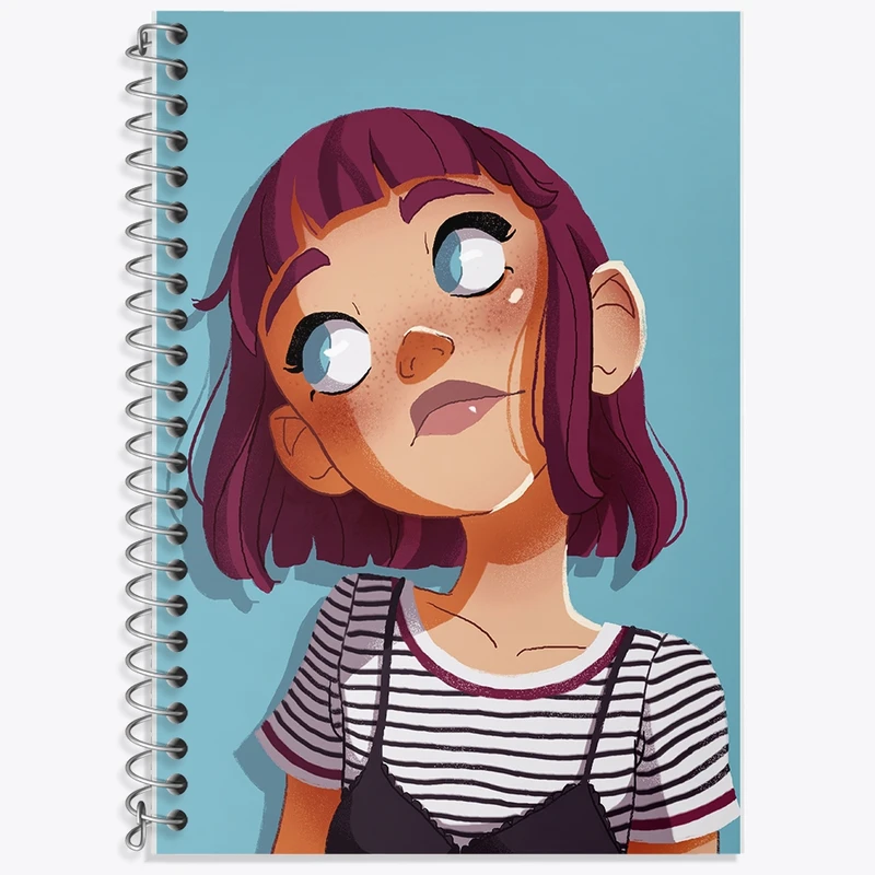 دفتر زبان 50 برگ خندالو مدل سه خط طرح دخترانه کد F10965