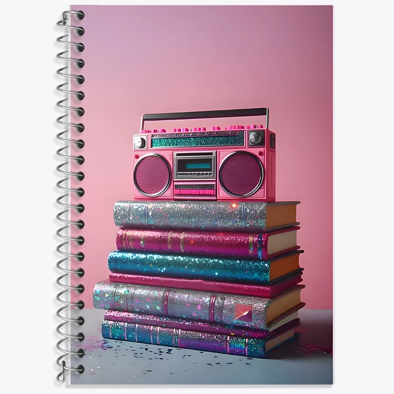 دفتر زبان 50 برگ خندالو مدل سه خط طرح کتاب و ضبط صوت کد F11571