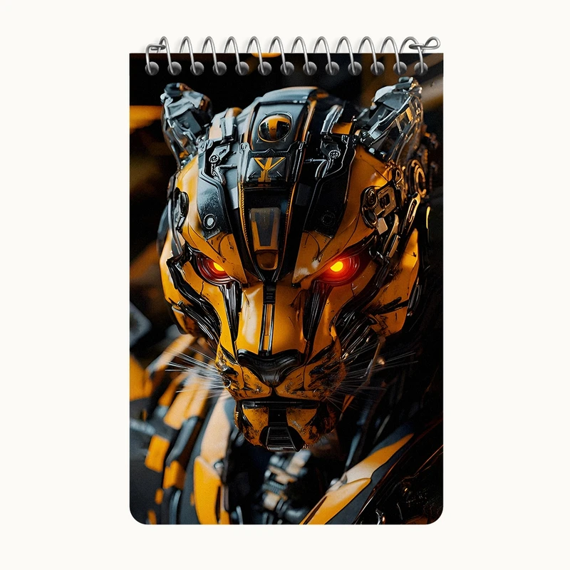 دفتر یادداشت 50 برگ خندالو طرح ببر رباتی کد F11798