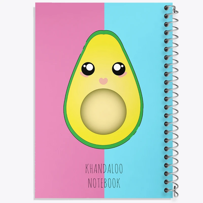 دفتر شطرنجی 50 برگ خندالو طرح آووکادو کیوت کد N9143