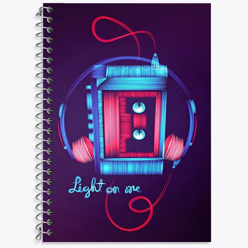 دفتر زبان 50 برگ خندالو مدل سه خط طرح موزیک کد F4976