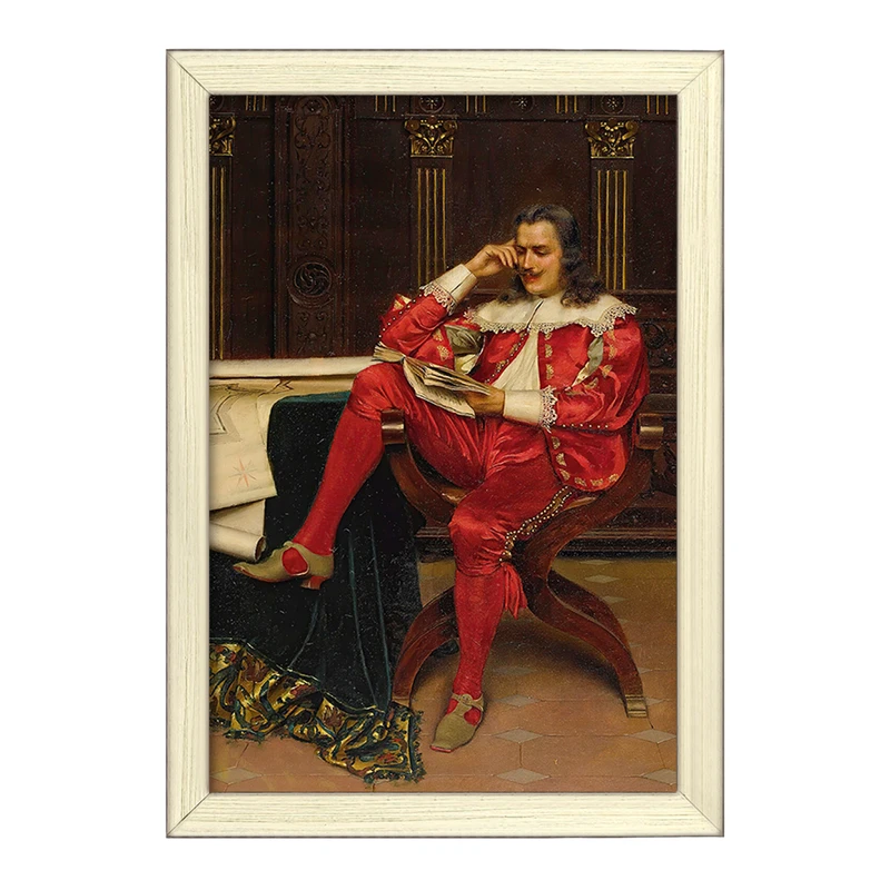 تابلو خندالو طرح نقاشی آقایی در حال مطالعه اثر فردریک سولاکروا کد F12140