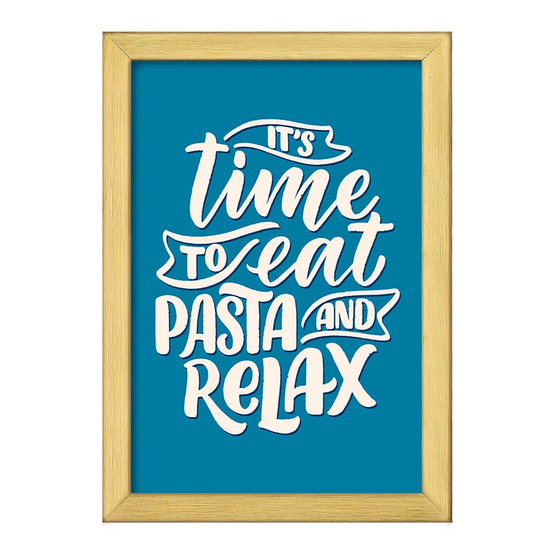 تابلو خندالو طرح It's Time To Eat Pasta And Relax کد F1458
