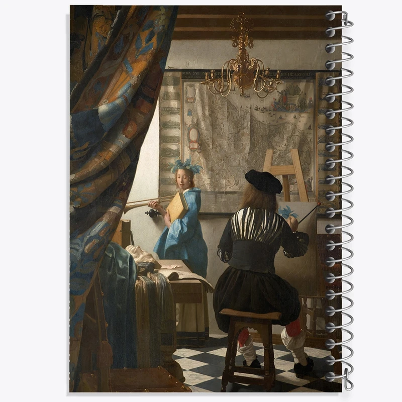 دفتر ژورنال نویسی 50 برگ خندالو مدل نقطه ای طرح نقاشی هنر نقاشی اثر یوهانس فرمیر کد F12433